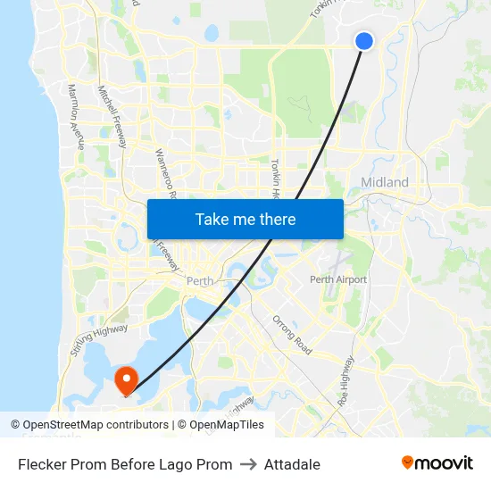 Flecker Prom Before Lago Prom to Attadale map