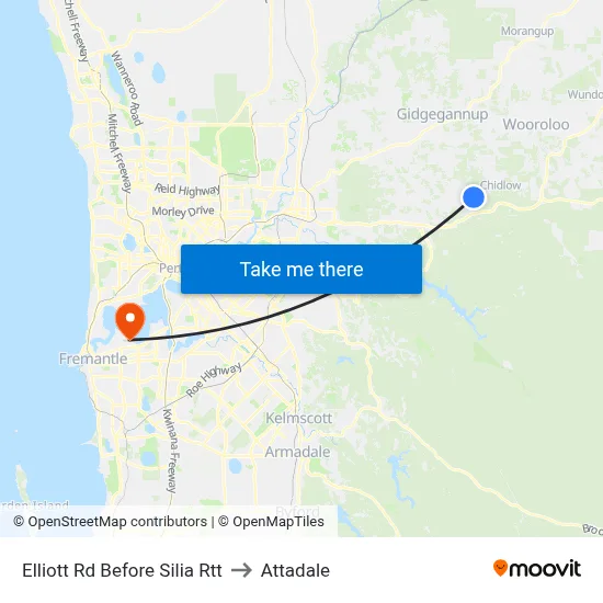 Elliott Rd Before Silia Rtt to Attadale map