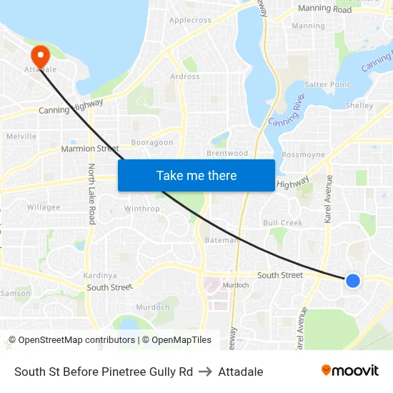 South St Before Pinetree Gully Rd to Attadale map