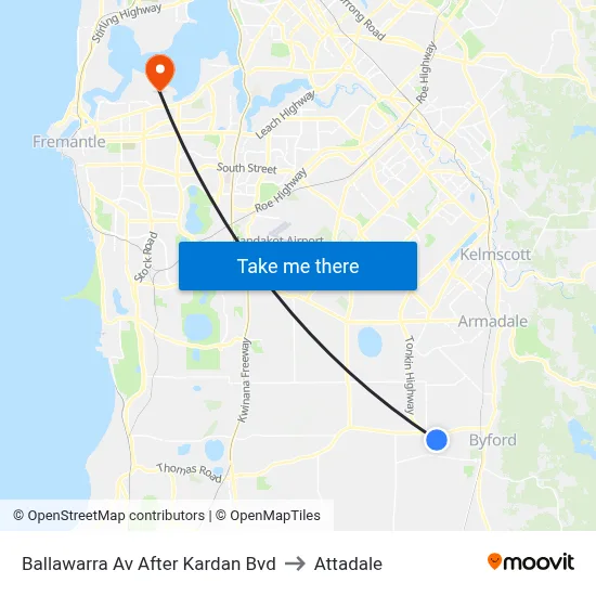 Ballawarra Av After Kardan Bvd to Attadale map