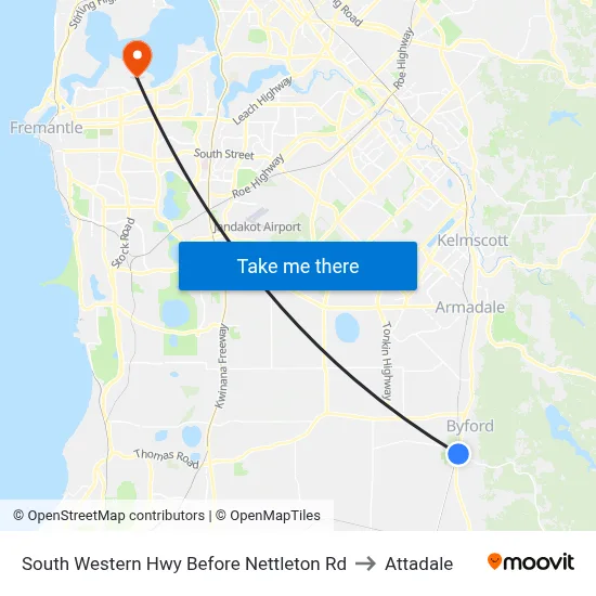 South Western Hwy Before Nettleton Rd to Attadale map