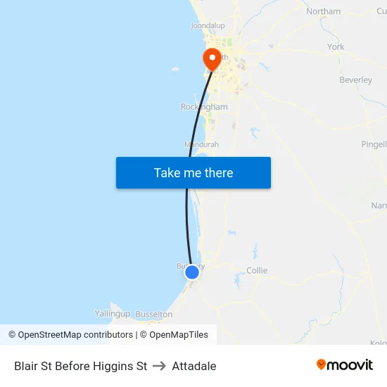 Blair St Before Higgins St to Attadale map