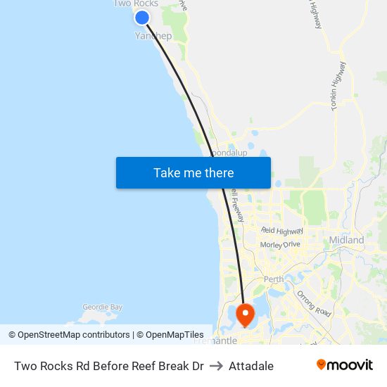 Two Rocks Rd Before Reef Break Dr to Attadale map