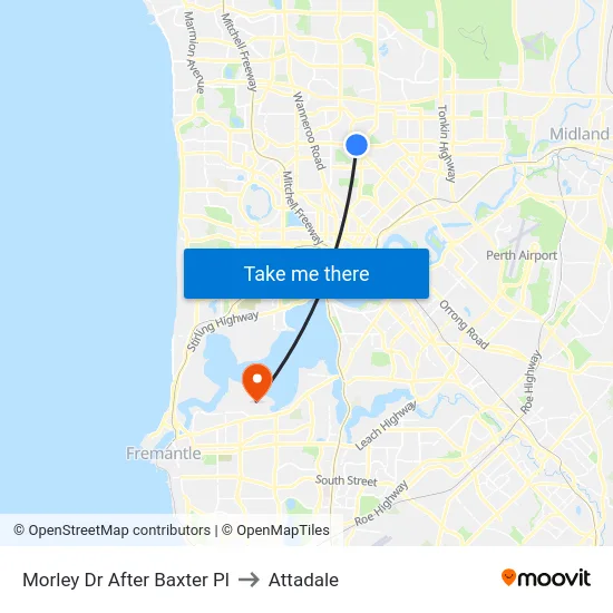Morley Dr After Baxter Pl to Attadale map