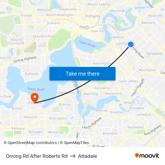 Orrong Rd After Roberts Rd to Attadale map