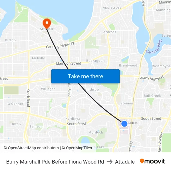 Barry Marshall Pde Before Fiona Wood Rd to Attadale map