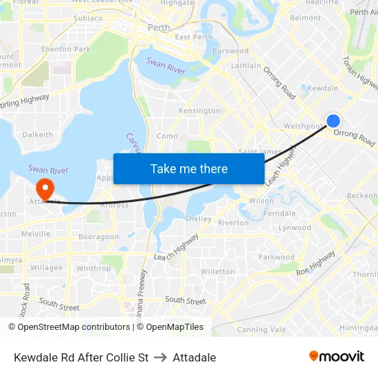 Kewdale Rd After Collie St to Attadale map