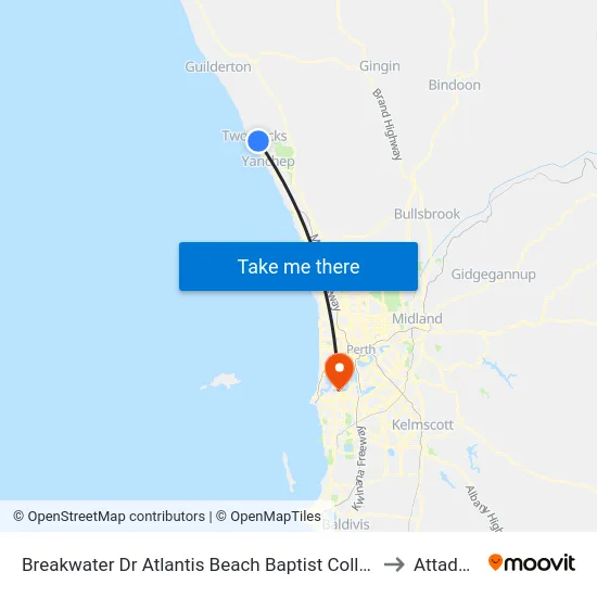 Breakwater Dr Atlantis Beach Baptist College to Attadale map