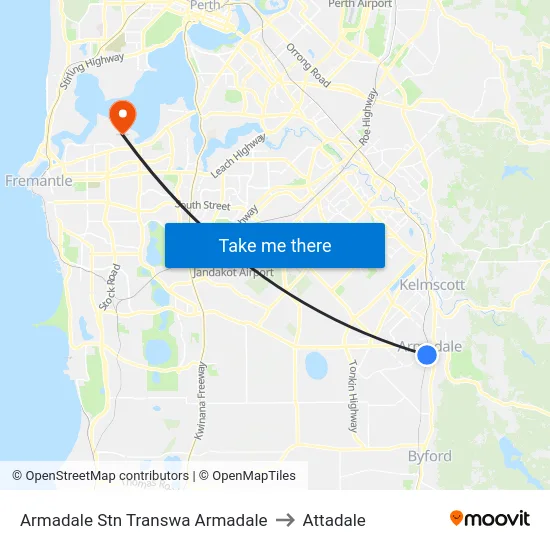 Armadale Stn Transwa Armadale to Attadale map