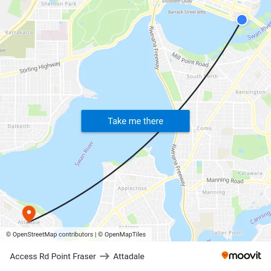 Access Rd Point Fraser to Attadale map