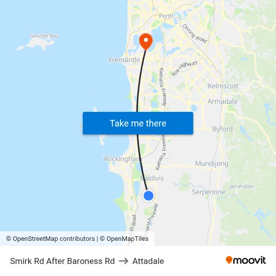 Smirk Rd After Baroness Rd to Attadale map