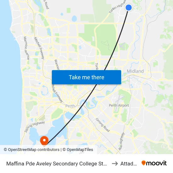 Maffina Pde Aveley Secondary College Stand 3 to Attadale map