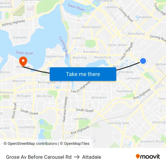 Grose Av Before Carousel Rd to Attadale map