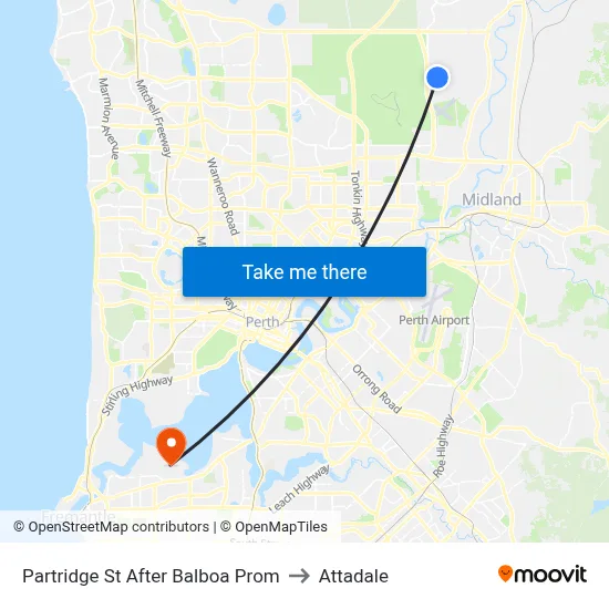 Partridge St After Balboa Prom to Attadale map