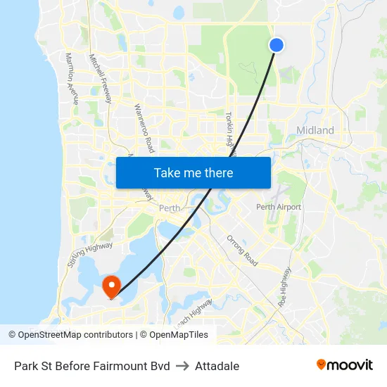Park St Before Fairmount Bvd to Attadale map