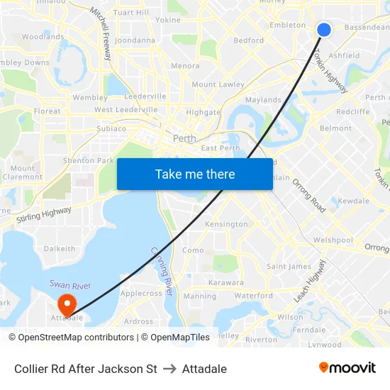 Collier Rd After Jackson St to Attadale map