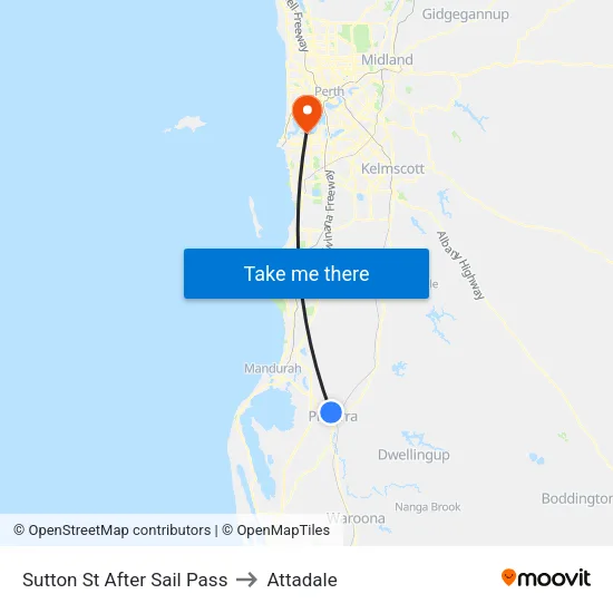 Sutton St After Sail Pass to Attadale map