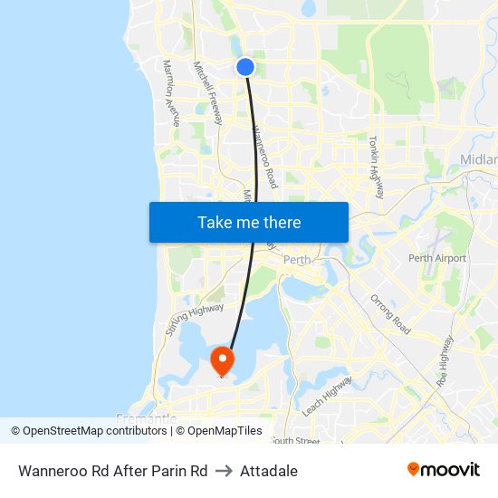 Wanneroo Rd After Parin Rd to Attadale map