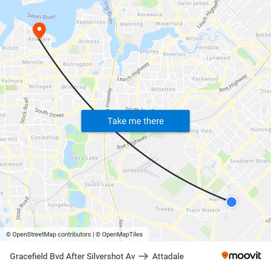 Gracefield Bvd After Silvershot Av to Attadale map
