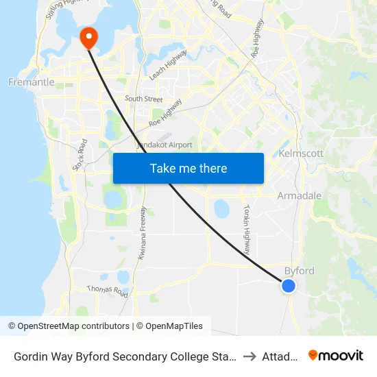 Gordin Way Byford Secondary College Stand 2 to Attadale map