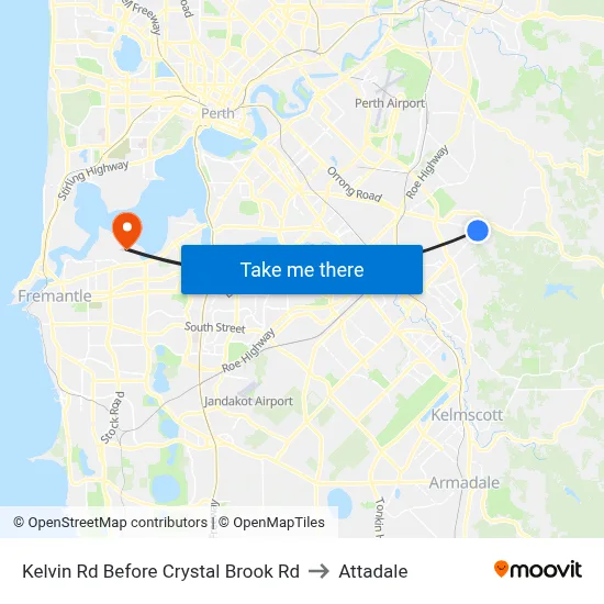 Kelvin Rd Before Crystal Brook Rd to Attadale map