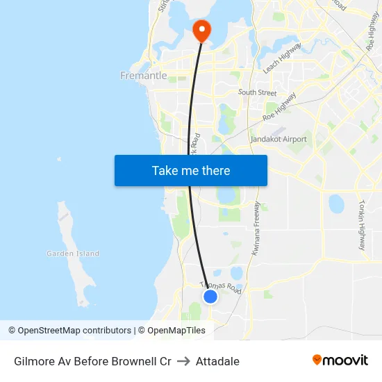 Gilmore Av Before Brownell Cr to Attadale map