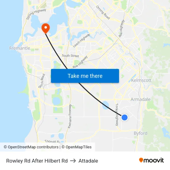 Rowley Rd After Hilbert Rd to Attadale map