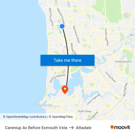 Careniup Av Before  Exmouth Vsta to Attadale map