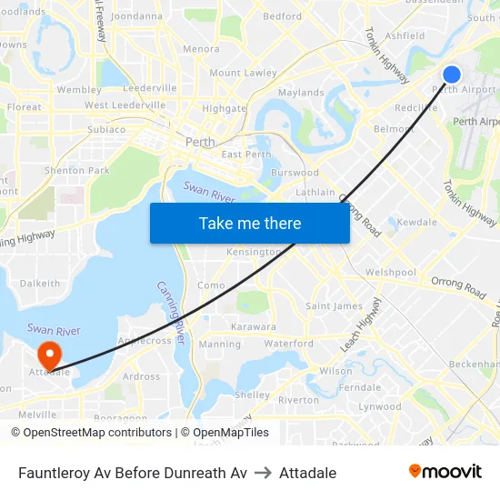 Fauntleroy Av Before Dunreath Av to Attadale map