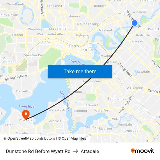 Dunstone Rd Before Wyatt Rd to Attadale map