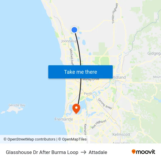 Glasshouse Dr After Burma Loop to Attadale map