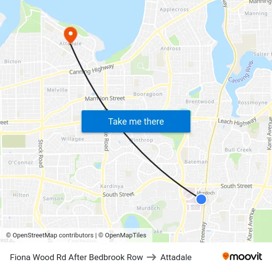 Fiona Wood Rd After Bedbrook Row to Attadale map