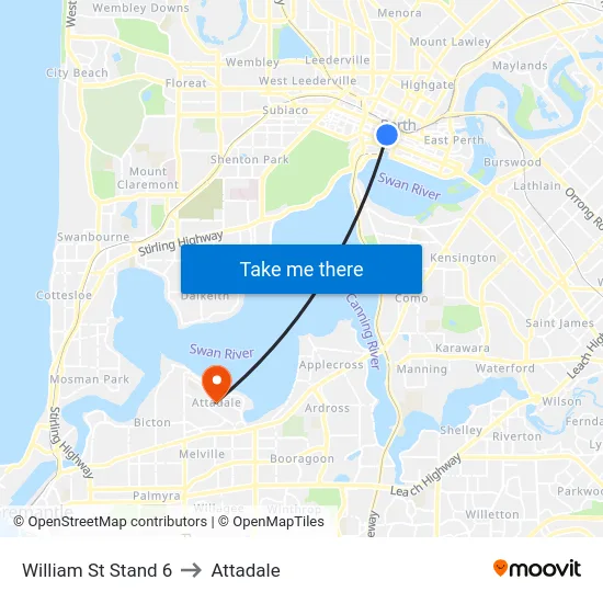 William St Stand 6 to Attadale map