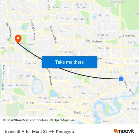 Irvine St After Munt St to Karrinyup map