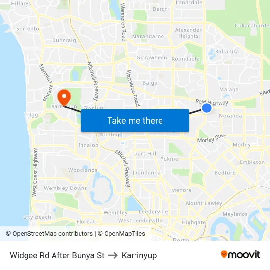 Widgee Rd After Bunya St to Karrinyup map