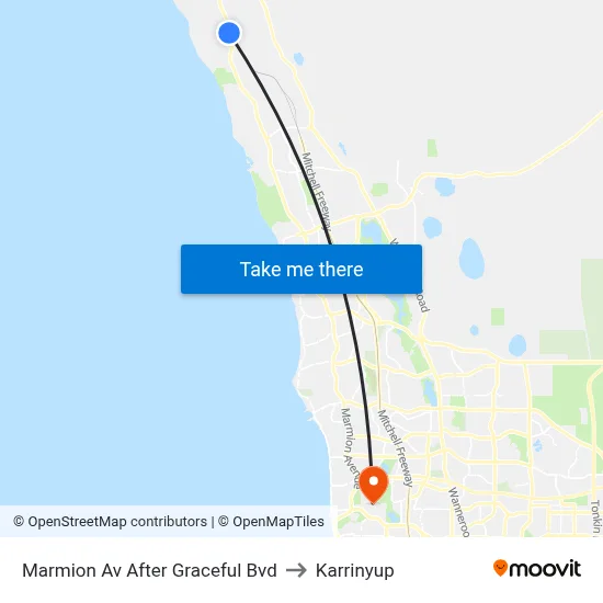 Marmion Av After Graceful Bvd to Karrinyup map
