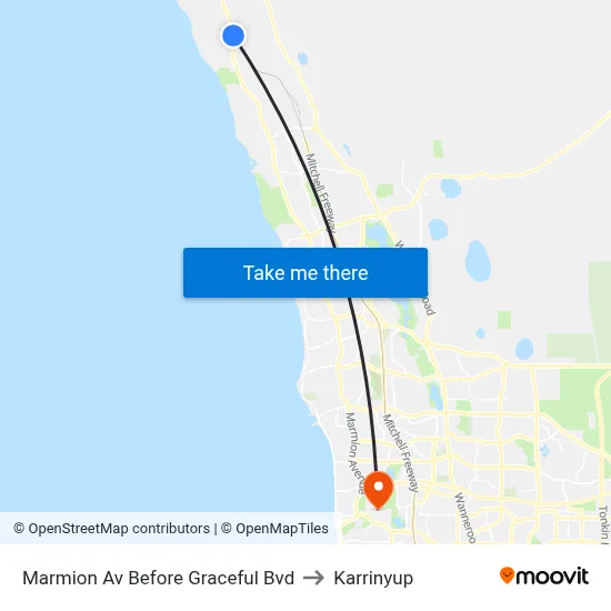 Marmion Av Before Graceful Bvd to Karrinyup map