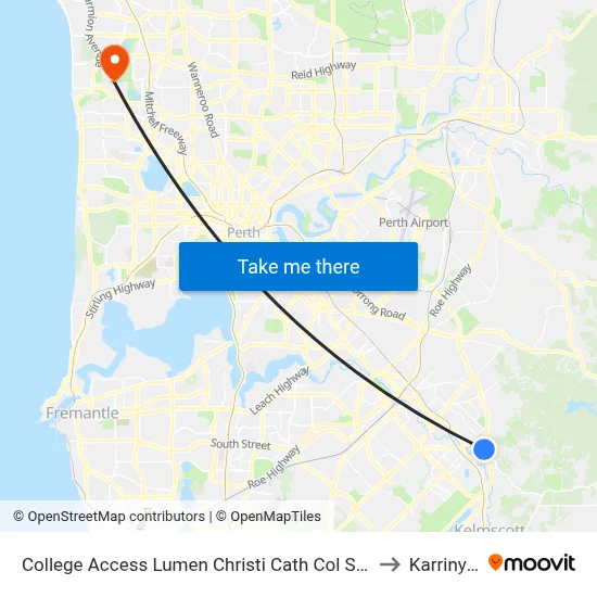 College Access Lumen Christi Cath Col Stand 4 to Karrinyup map