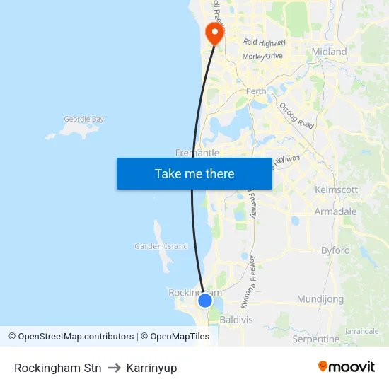 Rockingham Stn to Karrinyup map
