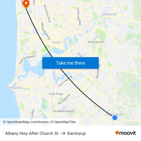 Albany Hwy After Church St to Karrinyup map