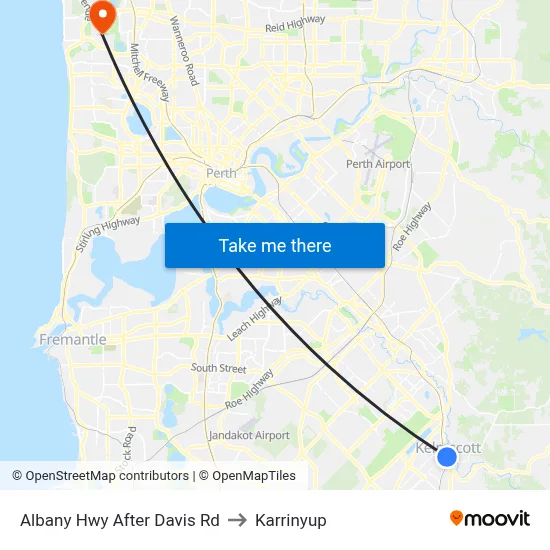 Albany Hwy After Davis Rd to Karrinyup map