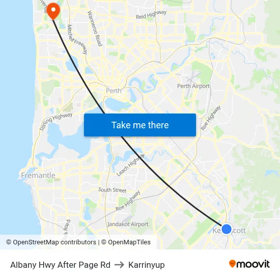 Albany Hwy After Page Rd to Karrinyup map