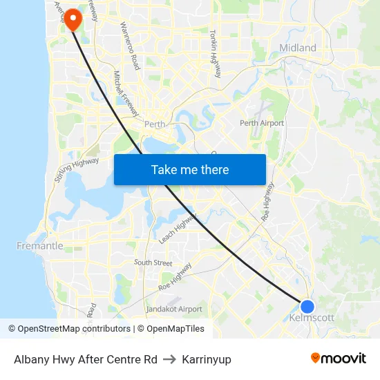 Albany Hwy After Centre Rd to Karrinyup map
