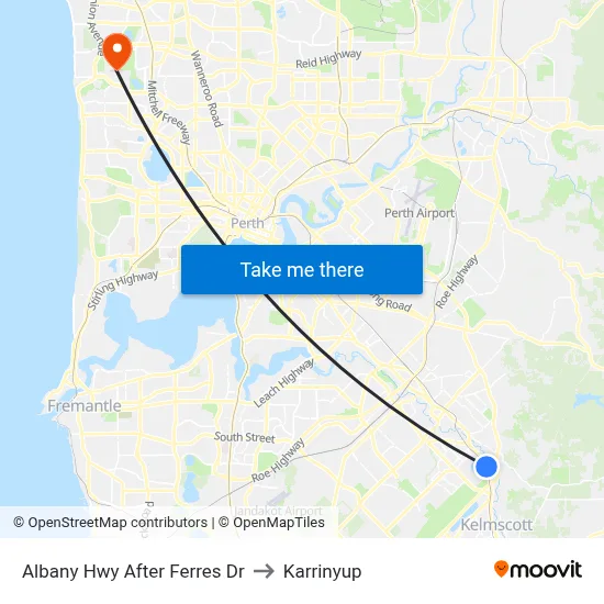 Albany Hwy After Ferres Dr to Karrinyup map