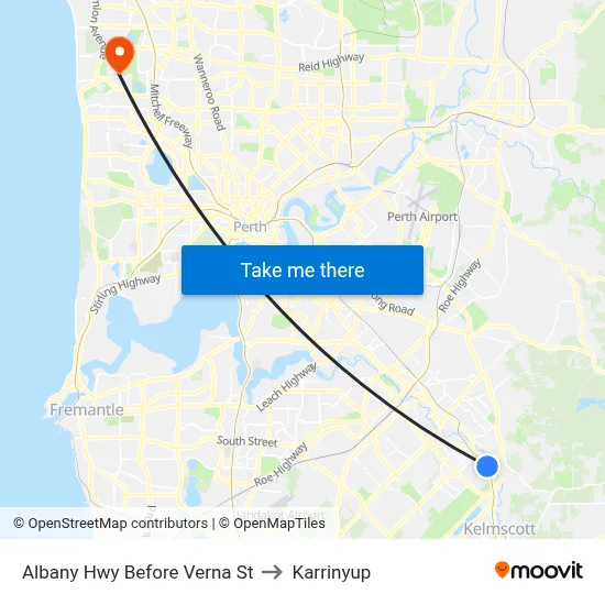 Albany Hwy Before Verna St to Karrinyup map