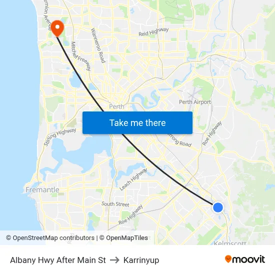 Albany Hwy After Main St to Karrinyup map