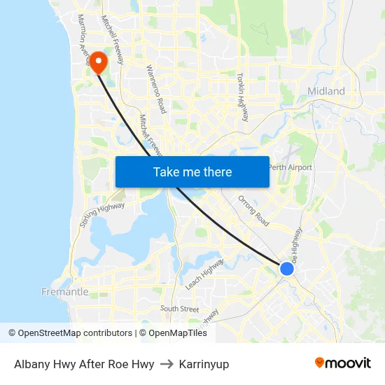 Albany Hwy After Roe Hwy to Karrinyup map