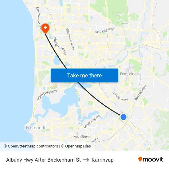 Albany Hwy After Beckenham St to Karrinyup map