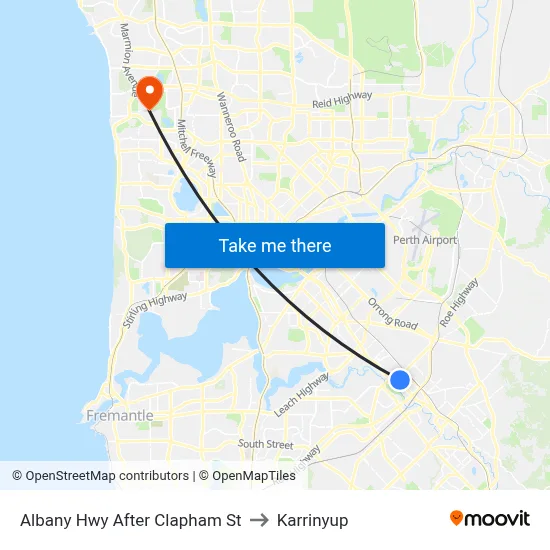 Albany Hwy After Clapham St to Karrinyup map