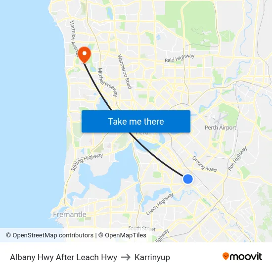 Albany Hwy After Leach Hwy to Karrinyup map